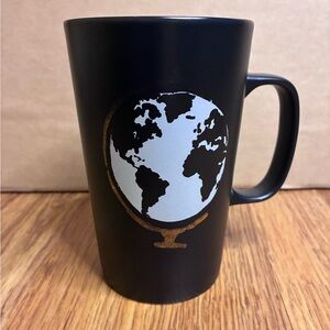 Starbucks 2015 Black Matte And Gold Earth  Coffee Mug Cup 16 Fl Oz